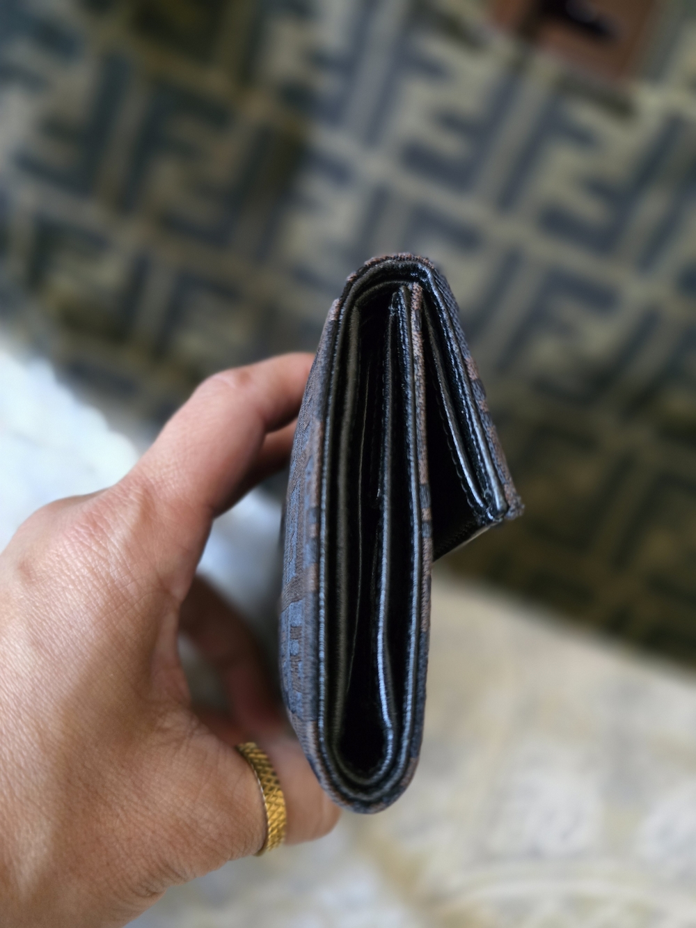 Fendi Brown Monogram Tote Bag with Leather Handles - Picture 12 of 16